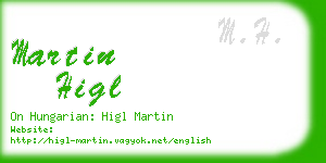 martin higl business card